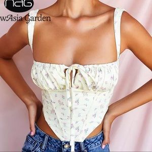 Floral Corset Tank Top